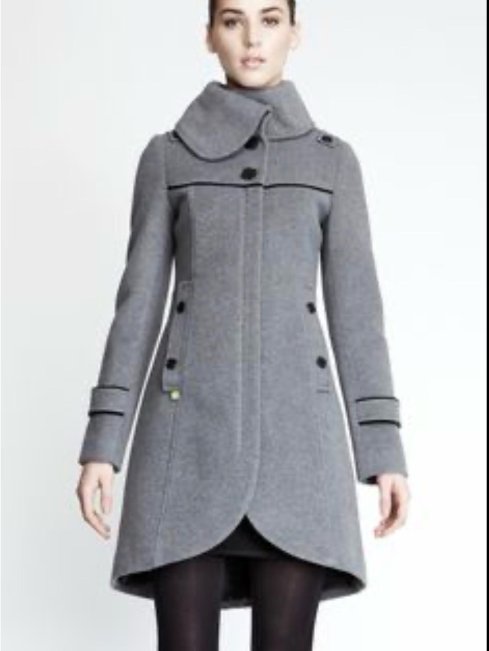 Soia & Kyo Women’s Grey Wool-Blend Midweight Coat XS